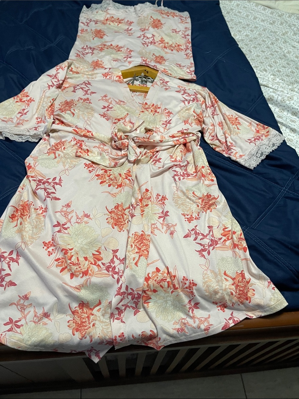 Flora Nikrooz Pink Floral Robe and pajama top and bottom Set